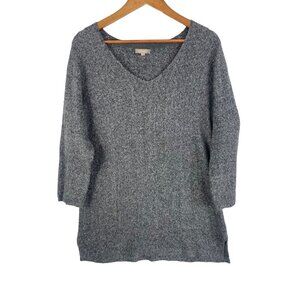 Lilla P 3/4 Sleeve Sweater womens Medium Dark Gray